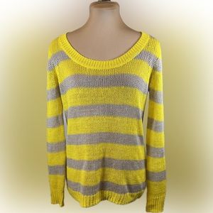 J. Crew Yellow Beige Striped Sweater